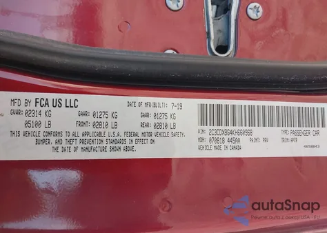 2019 Dodge Charger Sxt Rwd z USA, uszkodzony, nr VIN 2C3CDXBG4KH660968